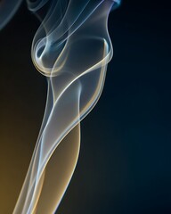 Abstract silky smoke trails glowing on dark background