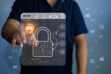 Using future technology to use high-speed internet, 6g network connecting networks around the world, security, safe internet, 5g, future technology, high-speed internet, 6g