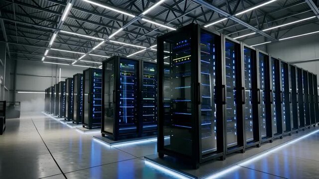 Server room showcasing robust data center technology