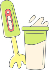 Healthy Lifestyle and Fresh Fruit Concept Vector Illustration Set: Diet, Immunity, Smoothies, Juice, and Food Prep Graphics