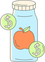 Healthy Lifestyle and Fresh Fruit Concept Vector Illustration Set: Diet, Immunity, Smoothies, Juice, and Food Prep Graphics