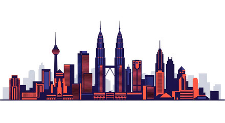 Obraz premium Kuala Lumpur Skyline: Modern Cityscape Illustration