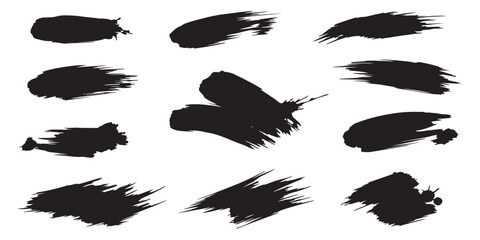 Abstract ink brush strokes vector set for design, calligraphy, and doodles artwork illustration