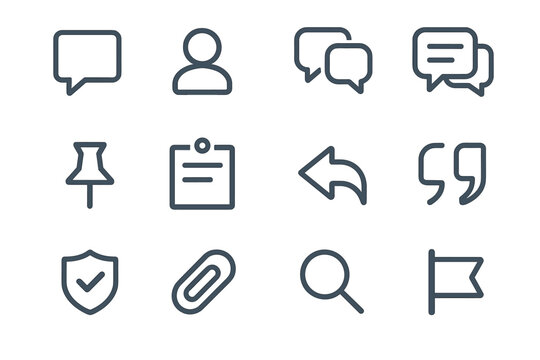 Topic forum mark discussion circle bar icon flag comment icons moderator vector