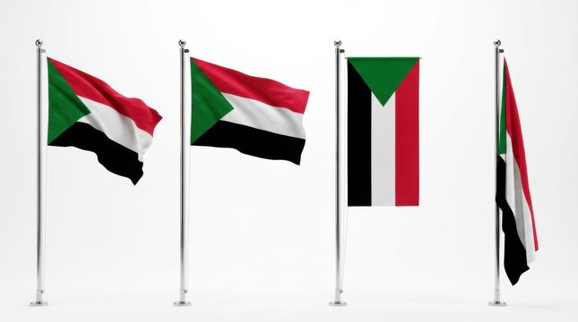 flag of sudan render isolated on white background