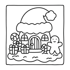 Kids-Bold & Easy Christmas Coloring Book, cute candle with holly bold & easy cute christmas coloring page, Christmas Coloring Pages, bold & easy cozy winter coloring book pages, victor art. line art 