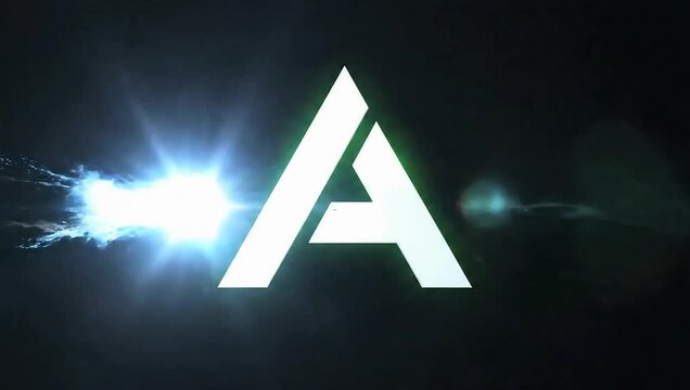 Futuristic Metal Letter A Logo Animation with Neon Green Glow Video