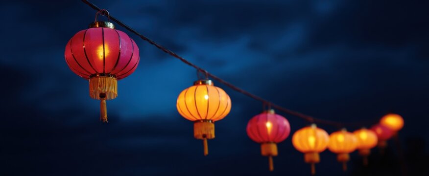 Chinese new year lanterns festival at night fills hearts with warm glowing joy.