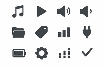 Icon vector volume chart folder play minimal equalizer speaker audio music note