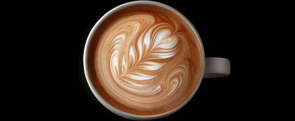 Delicate milk curls blend to create a beautiful latte design