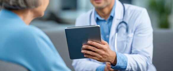 doctor conveys hope through tablet connecting with remote patient for telehealth support