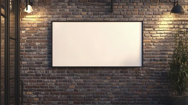 Video A blank white board on a brick wall, great for educational or inspirational settings - Powered by Adobe