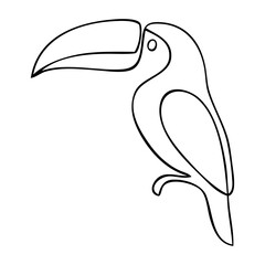 Dibujo de línea continua de tucán  © teracreonte