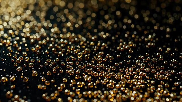 Micro close-up of golden particles