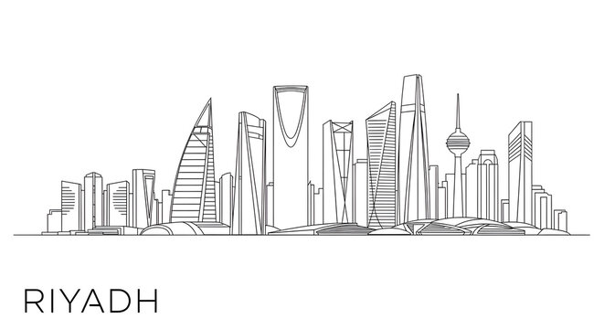 Riyadh Skyline Vector Illustration - Saudi Arabian Urban Landscape