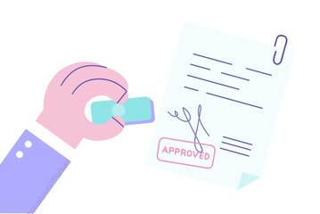 Official approval and legislation concept