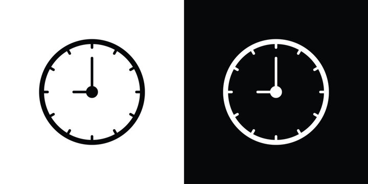Clock nine icons symbol for web and mobile filled vector isolated