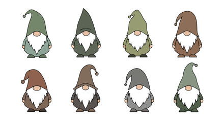 Gnomes collection with transparent background
