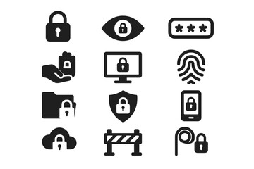 Dots wire shield vector icon privacy folder icons eye screen grid phone