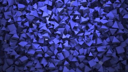 futuristic geometric design featuring indigo illuminated faceted triangles - Powered by Adobe