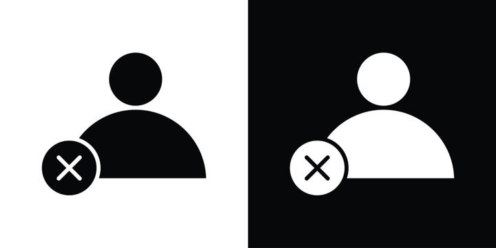 Delete user icons symbol for web and mobile filled vector isolated