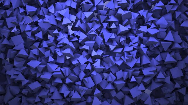 futuristic geometric design featuring indigo illuminated faceted triangles - Powered by Adobe