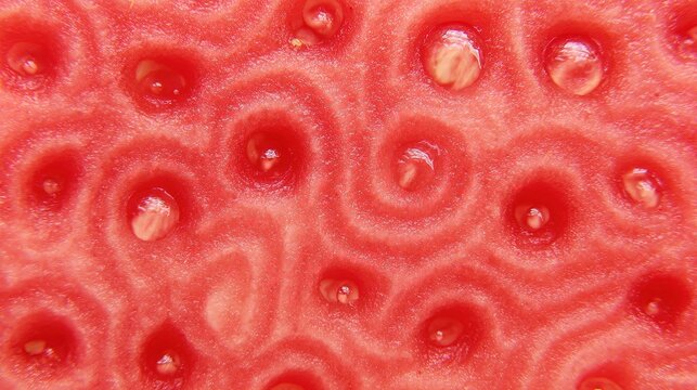 vibration. Ripe watermelon surface with water droplets and visible vibration ripple patterns. menu design, packaging mockups, designed for culinary blogs and recipe cards for restaurants.