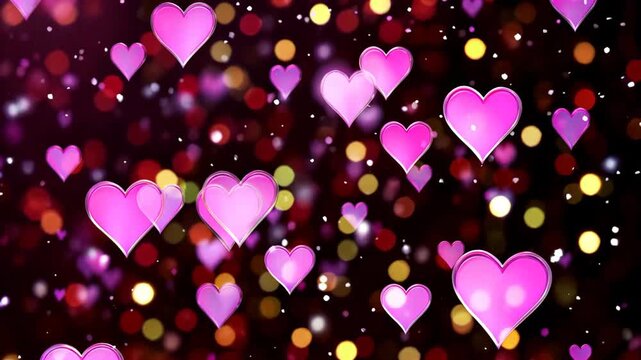 Pink heart-shaped particle background material