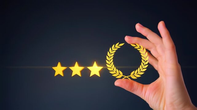 Three Stars and a Wreath - A Symbol of Quality and Achievement.