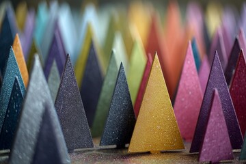 Vintage silver tree with soft colorful baubles