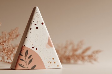 Modern triangular tree graphic with accent