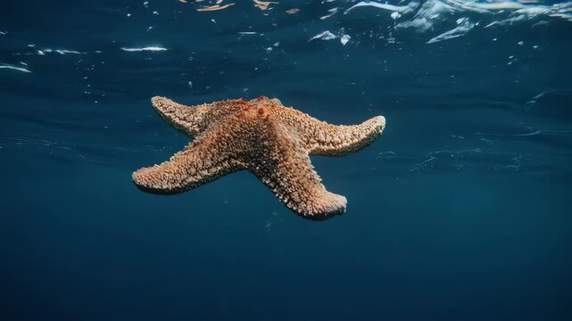 Majestic Starfish Floating Underwater: Marine Life, Ocean, and Beauty