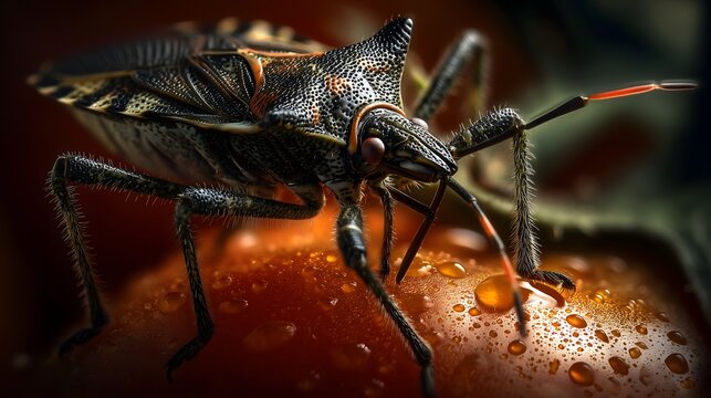 Insect behavior leaffooted bug on fruit
