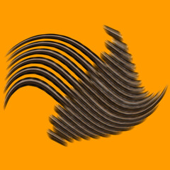 Dynamic Swirling Arrow on Orange