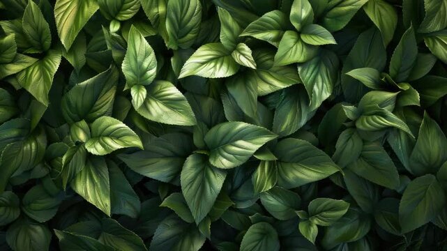 Video Green leaf details, natural texture and patterns