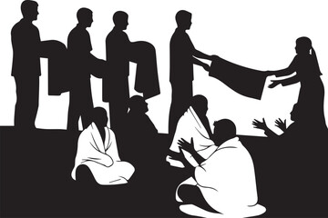 Diverse group of people collaborating and sharing in a community service event