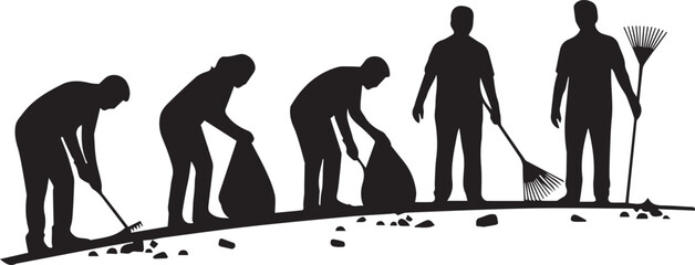Naklejka premium Evolution of cleanup efforts showcasing community service and environmental stewardship for volunteering