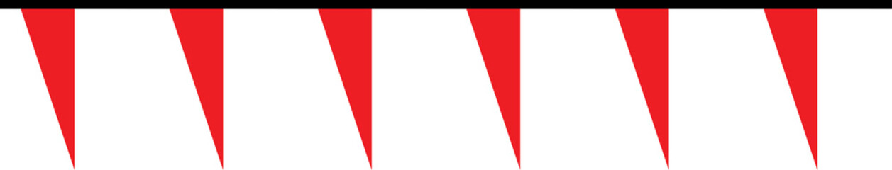 Seamless flag of Indonesia party bunting border. Flat design illustration.	