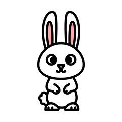 A cute cartoon bunny rabbit standing upright, looking directly at the viewer.