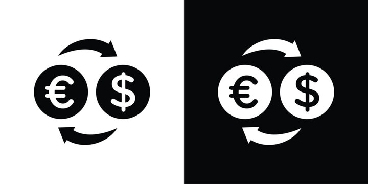 Money exchange icons symbol for web and mobile filled vector isolated