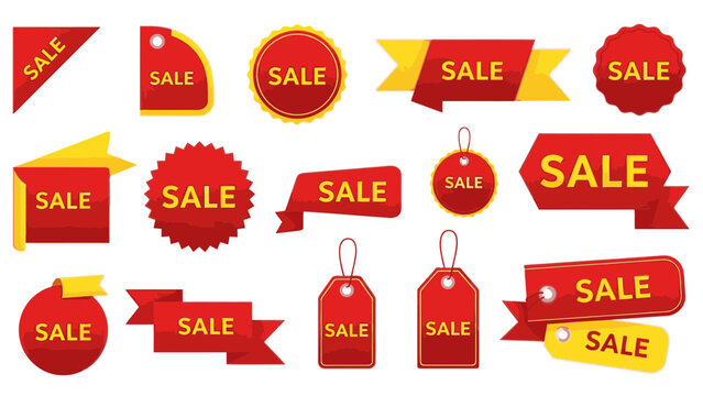 Boost your sales this season with vibrant price tags and banners, ideal for retail promotions and advertising discounts during special shopping events now