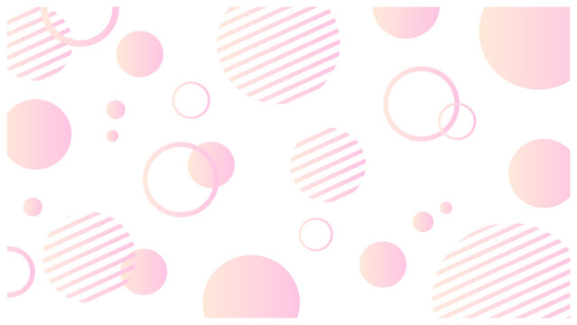 ポップな円のメンフィス背景 淡いピンク グラデーション