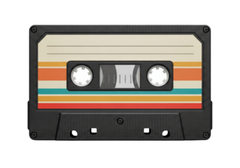 Retro cassette tape illustration evokes vintage nostalgia, perfect for music lovers and 80s themed designs, adding a touch of classic cool to any project