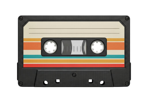 Retro cassette tape illustration evokes vintage nostalgia, perfect for music lovers and 80s themed designs, adding a touch of classic cool to any project