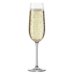 Elegant champagne flute filled with bubbly golden liquid, perfect for celebrations and festive occasions, evoking joy and sophistication, a symbol of luxury and success