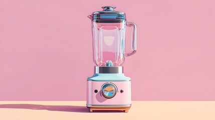 Elegant Modern Kitchen Blender Illustration with Soft Pastel Tones and Clean Minimal Design for a Contemporary Culinary Aesthetic