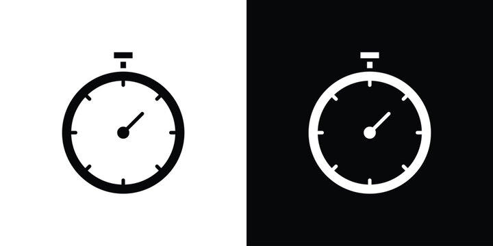 Stopwatch icons symbol for web and mobile filled vector isolated