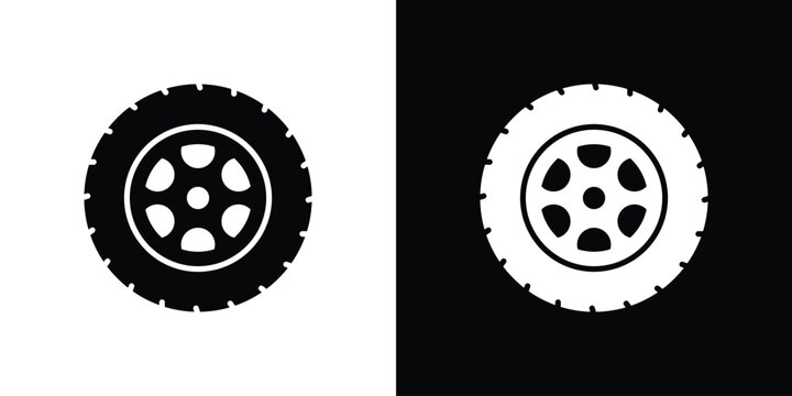 Tire icons symbol for web and mobile filled vector isolated