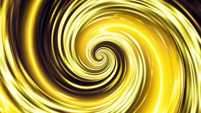 Iridescent gold spiral Optical illusion illustration, abstract loop background graphics asset, Hypnotizing whirlpool effect
