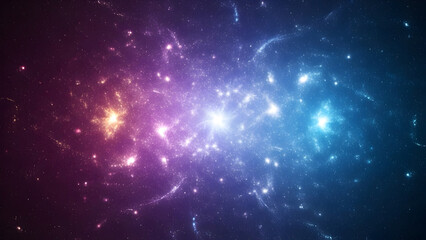 Fototapeta premium Futuristic Digital Background with Glowing Particles and Cosmic Nebula Light Effects
